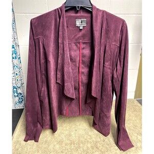 KUT from the Kloth Women’s Purple Suede Open Front Jacket w/ Pockets XL
